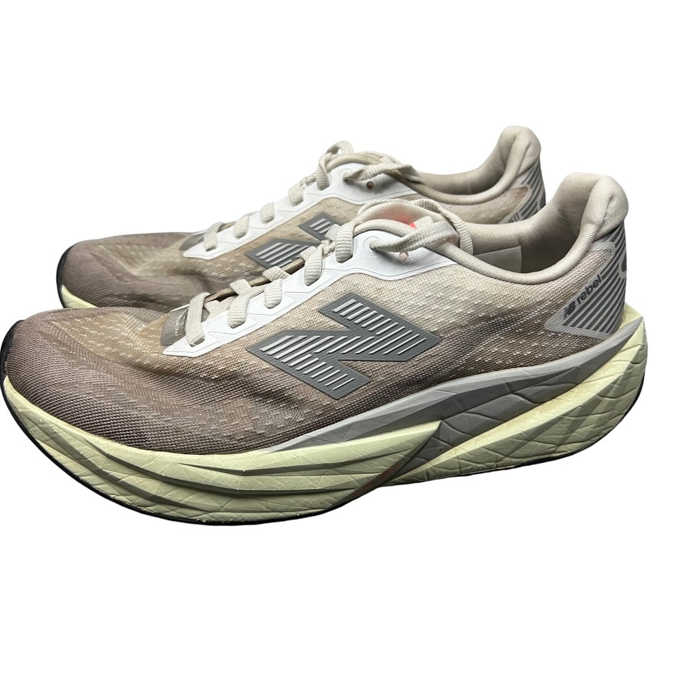New Balance FuelCell Rebel v5 Womens 8 Running Shoes Angora tan grey Men's 6.5